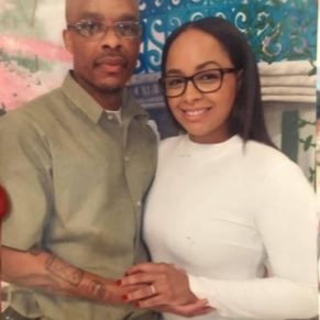 Terrance (left) and Sagan on their wedding day